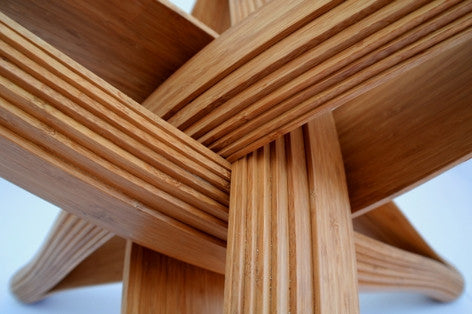 “lock” bamboo dining table / base+ bamboo top